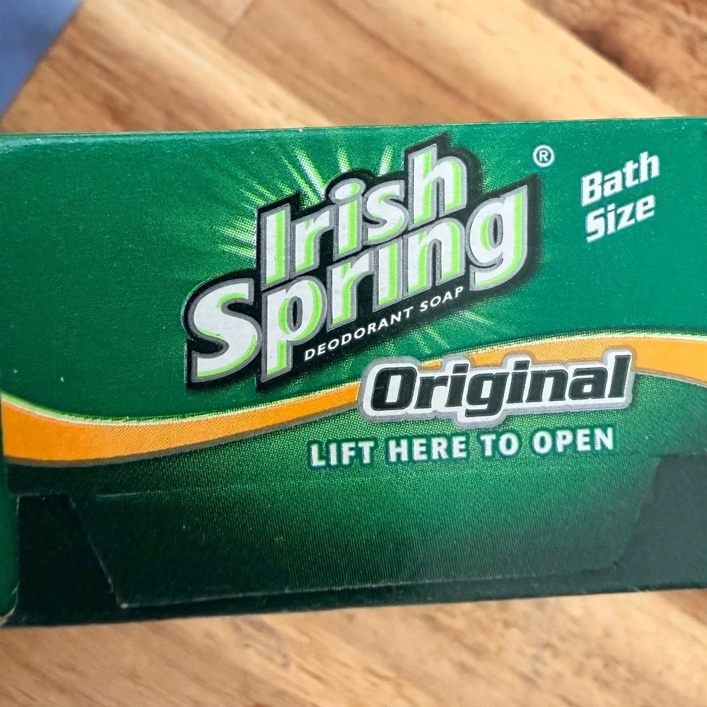Irish Spring Original Deodorant Soap 4 Bar Pack 4oz Original Formula No Flax Oil